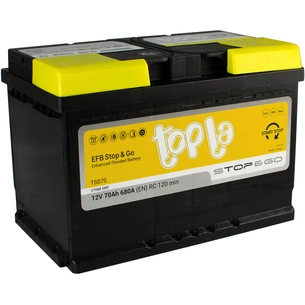Акумулятор автомобільний Topla 70 Ah/12V EFB Euro (112 070) зображення 1