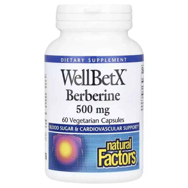 Вітамінно-мінеральний комплекс Natural Factors Берберін, 500 мг, WellBetX, Berberine, 60 вегетаріанських капсул (NFS-03544) - зображення 1