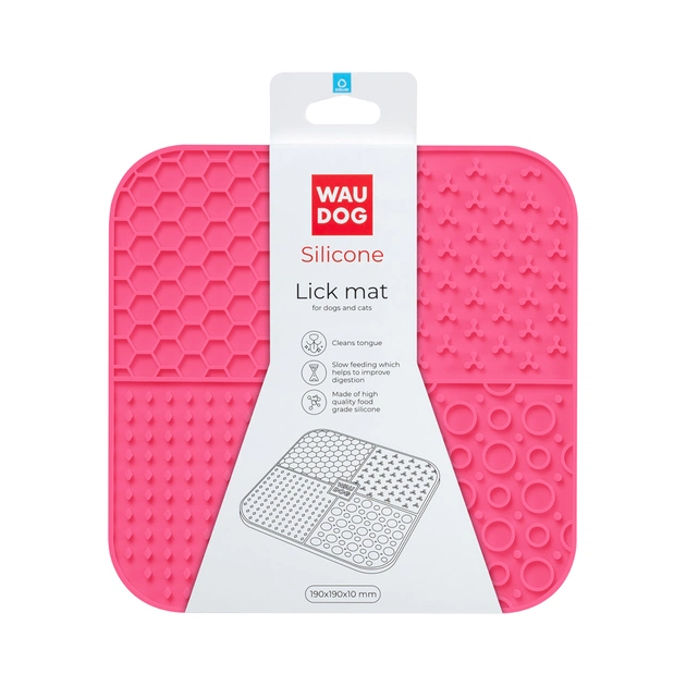 Універсальний посуд для тварин WAUDOG Silicone Килимок для злизування 19х19х1 см рожевий (23527) - picture 2