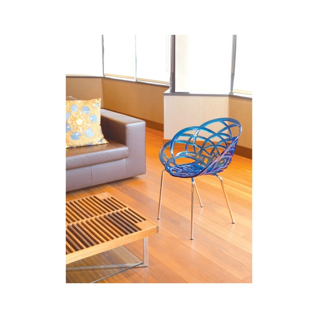 Кухонний стілець PAPATYA FLORA-ML, сидіння матова червона цегла, колір 51c, ніжки хро (2954) - picture 4