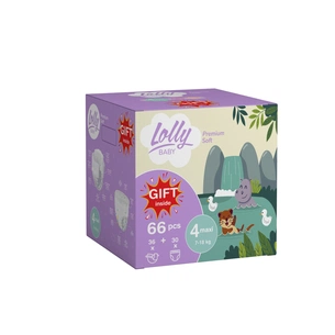 Підгузки Lolly Premium Soft розмір 4 (7-18 кг) Підгузки 36 шт + Підгузки-трусики 30 шт + Подарунок (4820174981204) зображення 1