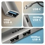 Концентратор AXAGON USB-C to 1xUSB-A 5Gbps + 2xUSB-A 480Mbps + 1xUSB-C 480Mbps 0.12m aluminum (HUE-STC) - зменшене зображення 3
