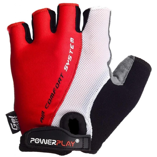 Велорукавиці PowerPlay 5010 White/Red M (5010D_M_Red) - зображення 2