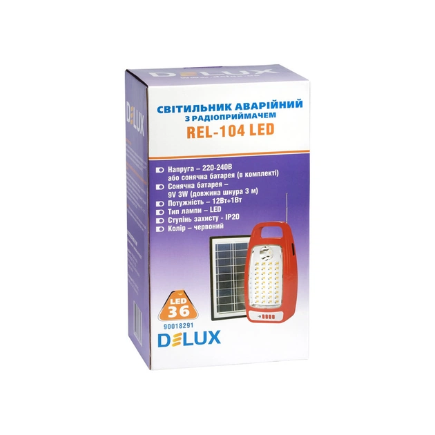 Ліхтар Delux REL-104 (6V4,5Ah) 36 LED 12W+1W (90018291) - picture 4