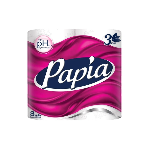 Туалетная бумага Papia 3 слоя 8 рулонов (8690536010028) - изображение 1
