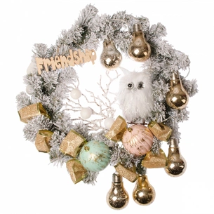 Різдвяний вінок YES! Fun з декором Совеня 35 см (904392) зображення 1