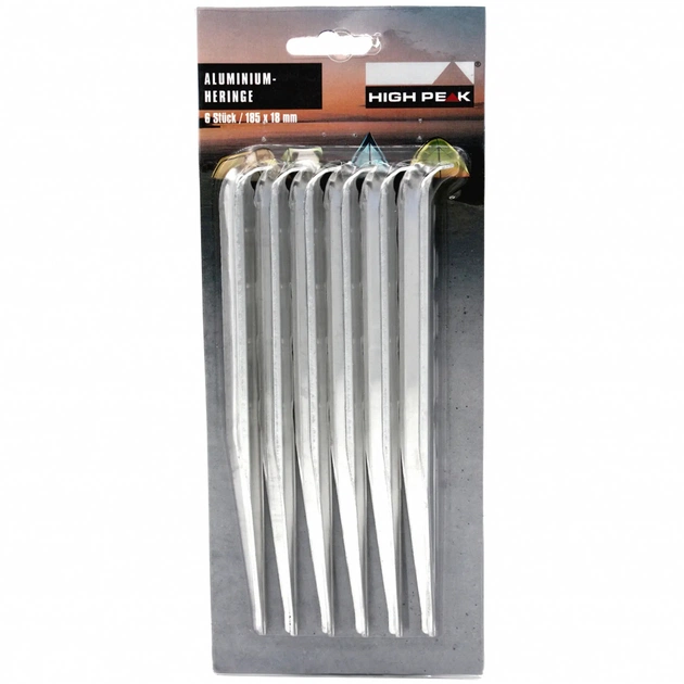 Комплект кілочків High Peak Alloy V-Peg 18.5 см 6 шт Silver (928999) - изображение 1