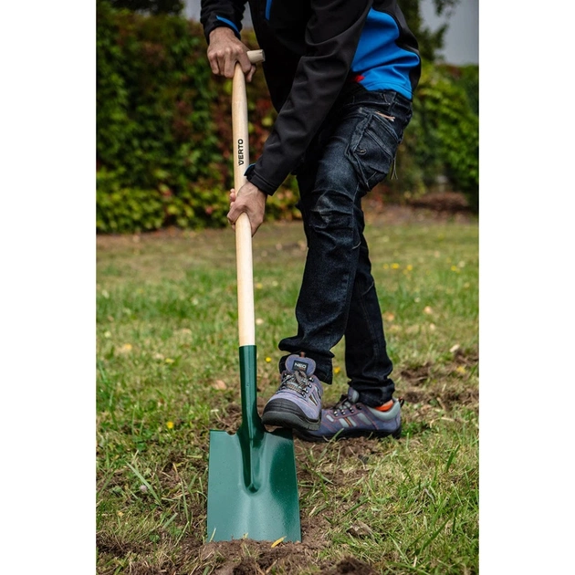 Лопата Verto штикова пряма, руків'я дерев'яне Т-подібне, 117см, 1.8кг (15G026) - picture 2