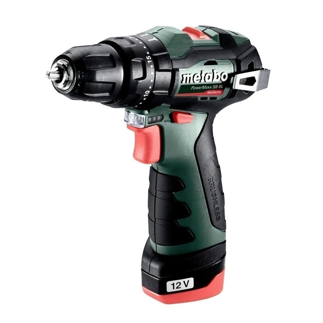 Шуруповерт Metabo PowerMaxx SB BL 12В, 2х2Ah, 20·38Нм, 0-400·0-1500об/мин (601784500) - изображение 1