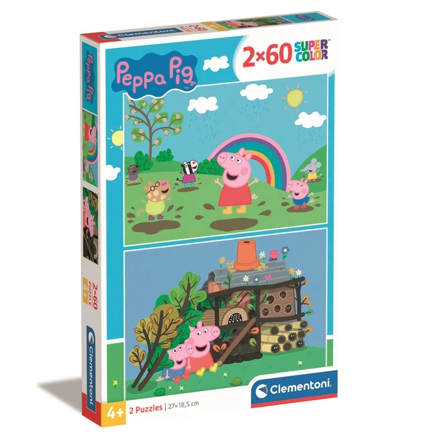 Пазл Clementoni 2 в 1 Peppa Pig, 2 по 60 елементів (21622) - зображення 1