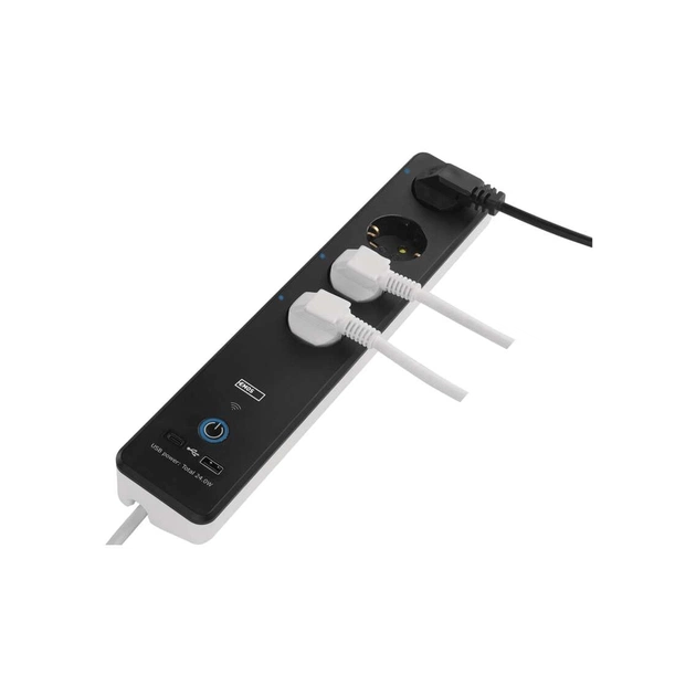 Мережевий подовжувач EMOS P1422SM 2m 4 роз. 1xUSB-A 1xUSB-C Wi-Fi 1,5мм2 (P1422SM) - зображення 3