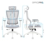 Офісне крісло OfficePro Elegant OC600-W-LG-LG (OC600-W-LG-LG) - зменшене зображення 11