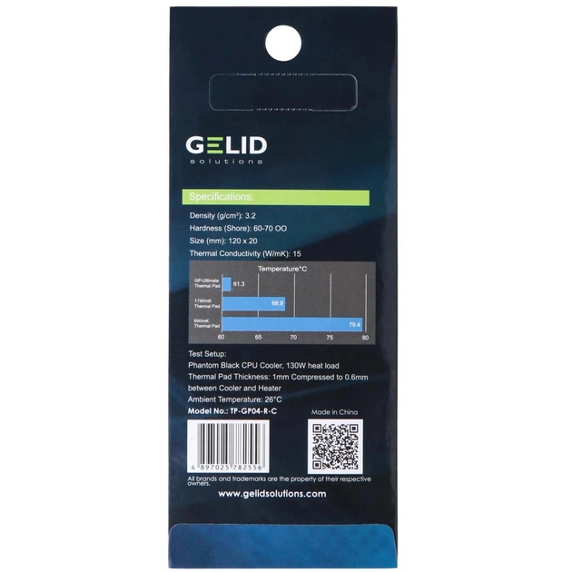 Термопрокладка Gelid Solutions GP-Ultimate Thermal Pad 120x20x0.5 mm (TP-GP04-R-A) - picture 3