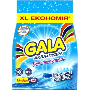 Пральний порошок Gala Аква-Пудра Морська свіжість для кольорової білизни 3.6 кг (8006540519394) зображення 1
