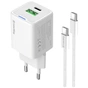 Зарядний пристрій ColorWay C101A GaN Mini 20W PD PPS USB-C + USB-A QC4.0 + cable USB-C to USB-C black (CW-CHS062PDC-WT) - уменьшенное изображение 2