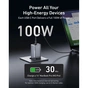 Зарядний пристрій Anker GaNPrime 100W 2xUSB-C PD + 1xUSB-A Foldable Silver (A2688341) - зменшене зображення 3