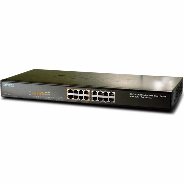 Комутатор мережевий Planet FNSW-1608PS-EU - зображення 1