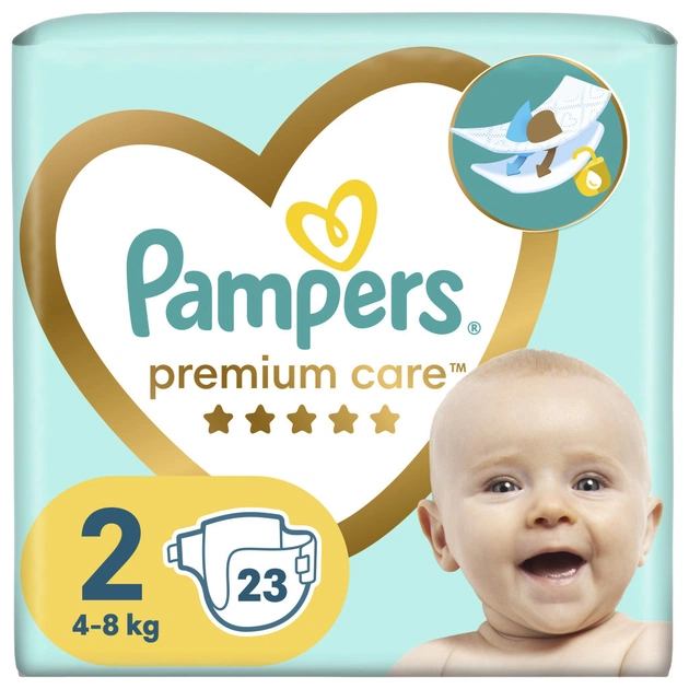 Підгузки Pampers Premium Care Mini Розмір 2 (4-8 кг), 23 шт (8001841104652) - изображение 1
