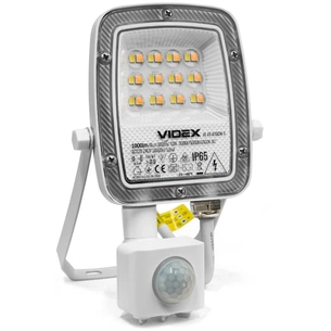 Прожектор Videx F5 10W 3000-5000-6500K з датчиком руху 230V White (VL-F5-010CW-S) зображення 1