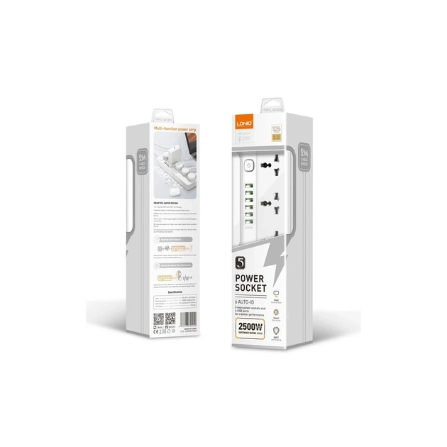 Сетевой фильтр питания LDNIO SC5614 5роз. 3USB 2м (SC5614) - изображение 5