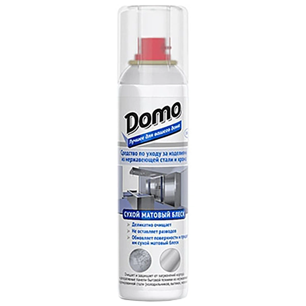 Засіб для догляду за меблями Domo Сухий матовий блиск для неіржавної сталі та хрому 320 мл (XD 10032) - picture 1