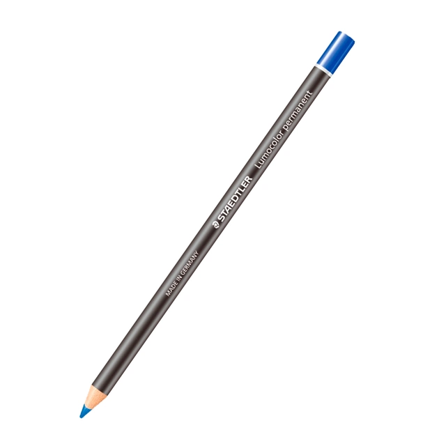 Маркер Staedtler карандаш Lumocolor glasochrom permanent синий (ST.108 20-3) - изображение 1