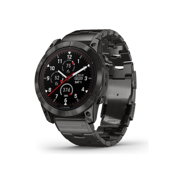 Смарт-годинник Garmin fenix 7X Pro Saph Sol, Crbn Gry Ti w/ Crbn Gry Mtl Bnd, Ex, GPS (010-02778-30) - изображение 1