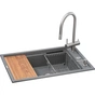 Мийка кухонна GRANADO Royal Artes grafito (+ подрібнювач Algar 1000 + змішувач Ferrol inox + дозатор Redondo inox + ко (ksg1309) - зменшене зображення 1