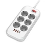 Мережевий фільтр живлення ColorWay CW-CHE64PDW, 6 розеток/4USB 2M (CW-CHE64PDW) - зменшене зображення 1