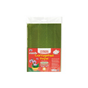 Кольоровий картон Maxi A4 Гофрокартон металізований 21х29,7 см зелений (MX61908) зображення 1