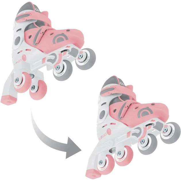 Роликові ковзани Globber 2в1 пастельно-рожеві р.30-33, до 60кг, 5+ (783-210) - picture 4