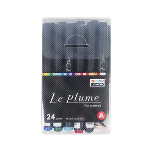 Художній маркер Marvy Набір спиртових маркерів, односторонні, Класичні відтінки, LE PLUME BRUSH, 24 шт (752481303674) picture 1