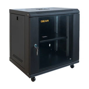 Шафа настінна GEAR 12U 19" 600x450x650 мм, + полка 19", black (GWMSN-12U-600-450) зображення 1