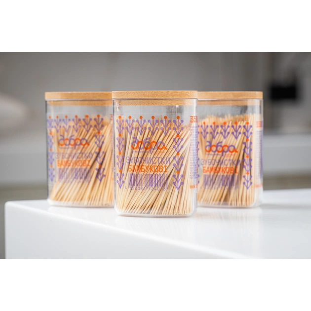 Зубочистки Добра Господарочка Бамбукові Колекція Вибійка 350 шт. (4820086524018) - picture 3