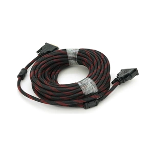 Кабель мультимедійний DVI M to DVI M 10.0m 24+1pin black/red Merlion (YT-DVI(M)/(M)NY/RD-10m) зображення 1