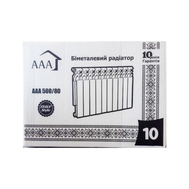 Радіатор опалення AAA біметалевий 500/80 10 секцій (70214153) - picture 5