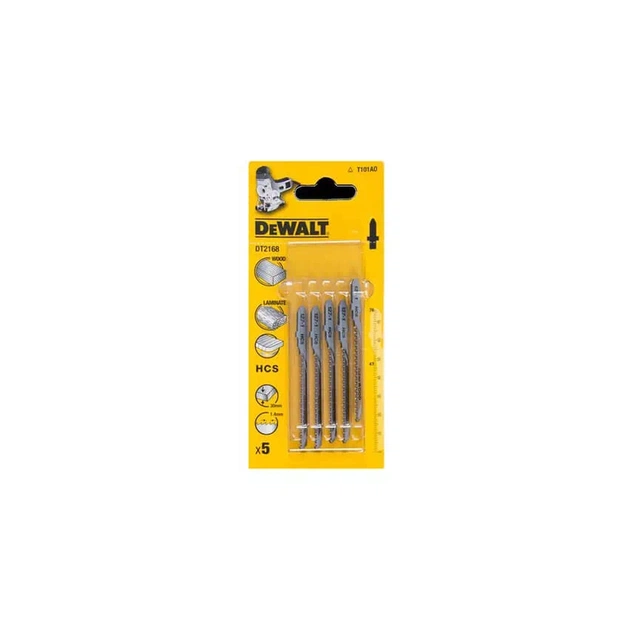 Полотно DeWALT для електролобзика, для деревини, фігурн, L=76, WL=47, 1.4 мм, 5 шт (DT2168) - зображення 1