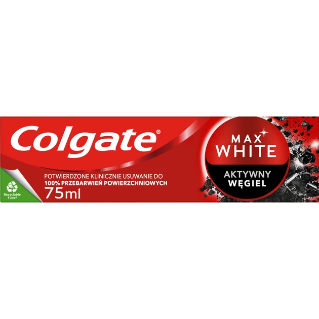 Зубна паста Colgate Max White Charcoal Optic White Відбілювальна з вугіллям 75 мл (8718951250017) - picture 2