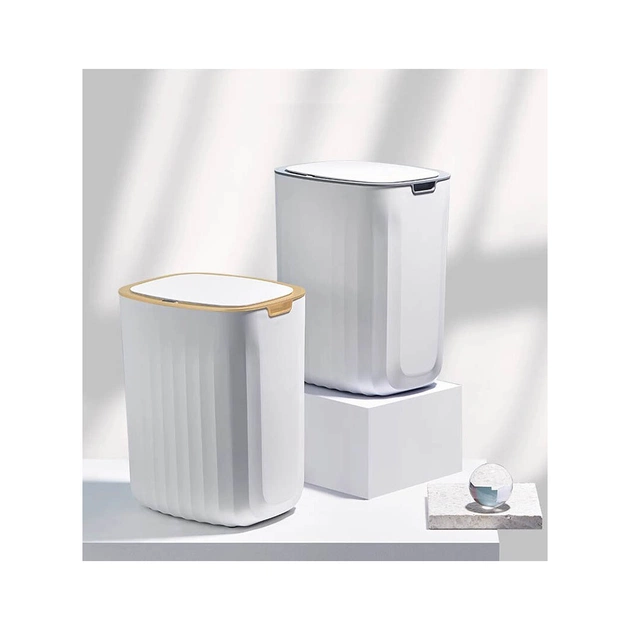 Контейнер для сміття JAH Nordic Сенсорний Білий із сірим 12 л (20258) - picture 9