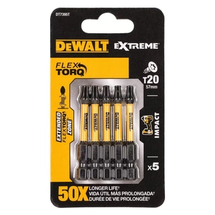 Набор бит DeWALT IMPACT TORSION, ударные, Torx, Т20, L=57 мм, 5 шт (DT7395T) изображение 1