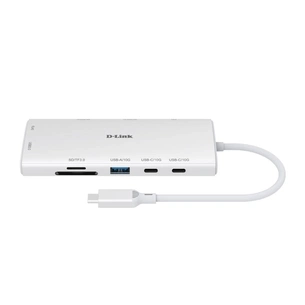 Концентратор D-Link USB-C 10-in-1 2xHDMI + 1xRJ45 1000Mbps + 2xUSB-C + USB 3.1 + USB 3.0 + SD + TF silver (DUP-A01) зображення 1