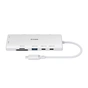 Концентратор D-Link USB-C 10-in-1 2xHDMI + 1xRJ45 1000Mbps + 2xUSB-C + USB 3.1 + USB 3.0 + SD + TF silver (DUP-A01) - зменшене зображення 1