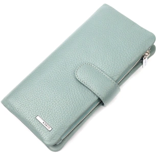 Портмоне Karya З натуральної шкіри Сіро-блакитне (21000) зображення 1