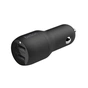 Зарядний пристрій Belkin Car Charger (24W) Dual USB-A, USB-A - Lightning, 1m, black (CCD001BT1MBK) - зменшене зображення 1