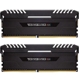 Модуль пам'яті для комп'ютера DDR4 16GB (2x8GB) 3000 MHz Vengeance RGB Black Corsair (CMR16GX4M2C3000C15) зображення 1