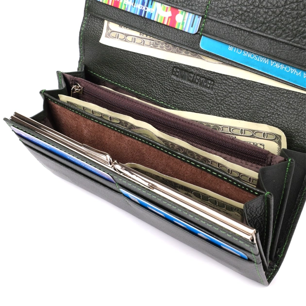 Гаманець ST Leather З натуральної шкіри Зелений (23066) - изображение 8