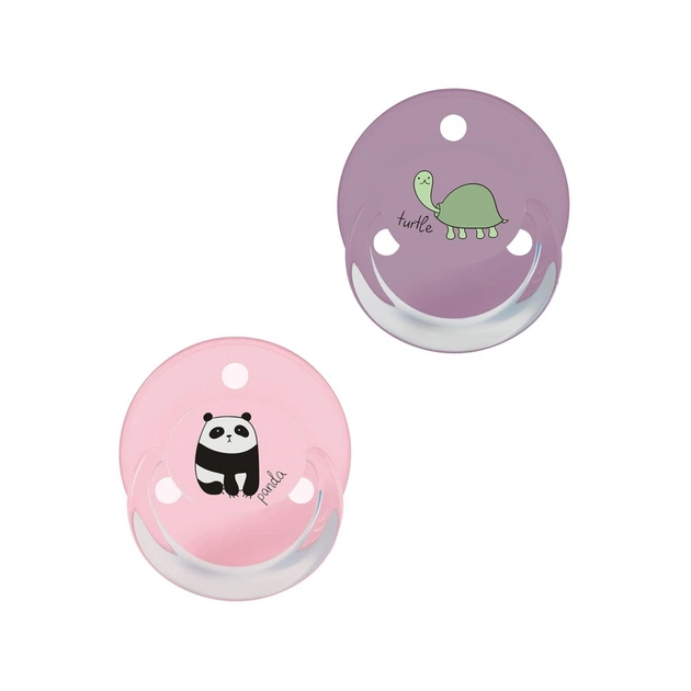 Пустушка Baby-Nova Turtle&Panda Uni 0-24 міс. рожева/бузкова, 2 шт. (3962097) - зображення 1