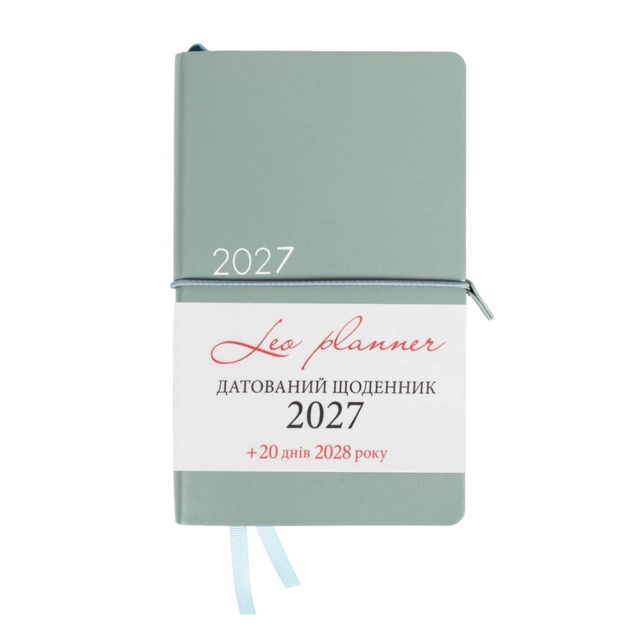 Еженедельник Leo planner Glory business planner, 12x20 cm, dated 2027, soft cover, pistachio, 352 pages (252717) - изображение 1