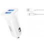 Зарядний пристрій XO TZ10 2.4A/2 USB + Type-C White (XO-TZ10-TC-WH) - зменшене зображення 1