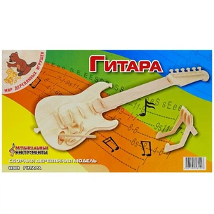 Збірна модель Мир деревянных игрушек Гітара (И001) зображення 1